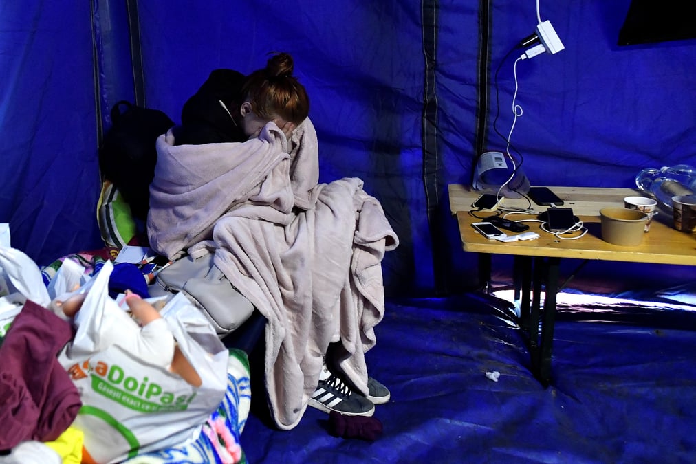 People fleeing russia's invasion of ukraine arrive at the siret border crossing