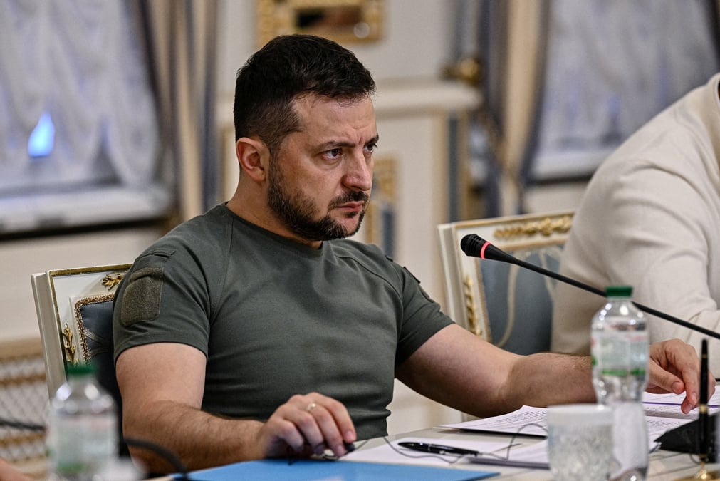 Volodimir zelensky, lors d'une rencontre avec le secretaire d'etat americain, antony blinken