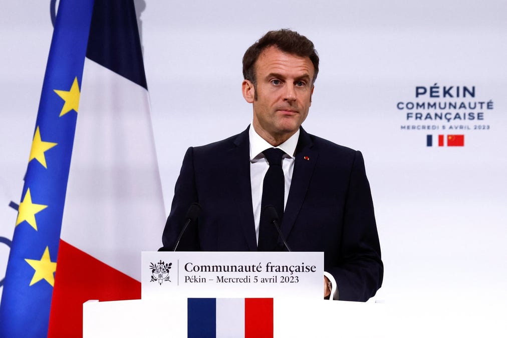 Le president macron en visite d'etat en chine