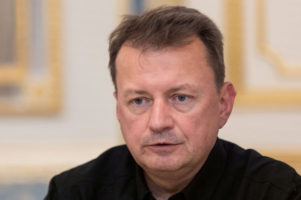 Photo d'archives du ministre polonais de la defense mariusz blaszczak lors d'une reunion a kyiv