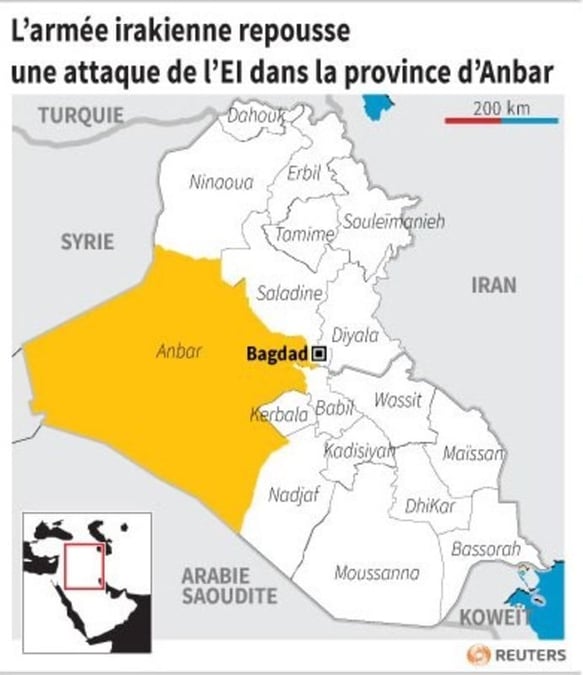 L’armee irakienne repousse une attaque de l’ei dans la province d’anbar