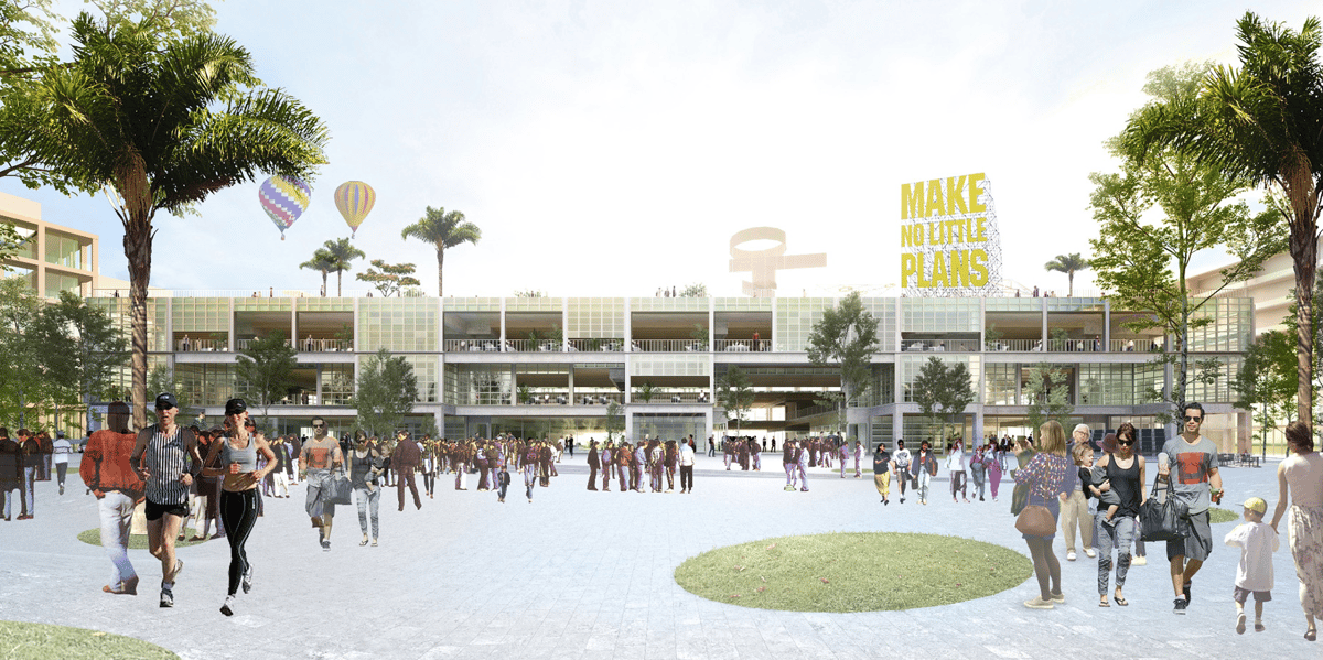 Une place du futur quartier Cambacérès, présenté comme "la vitrine de Montpellier pour 50 ans à venir"