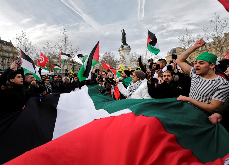 Manifestation pro-palestine a paris avant la venue de netanyahu
