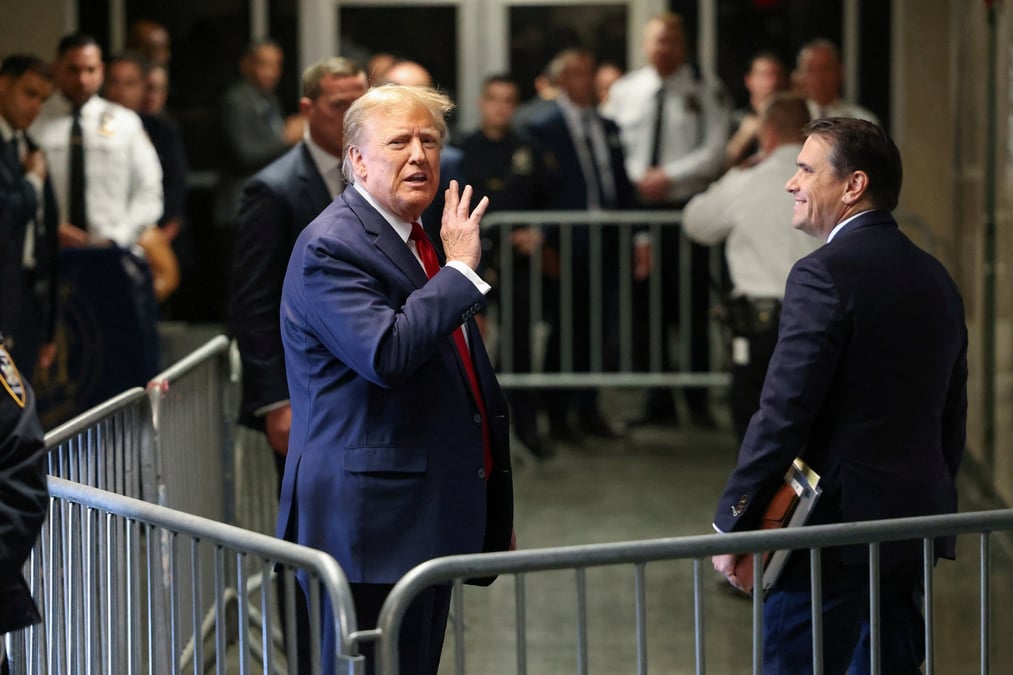 Donald trump dans un palais de justice a new york, etats-unis. /photo prise le 15 fevrier 2024. reuters/andrew