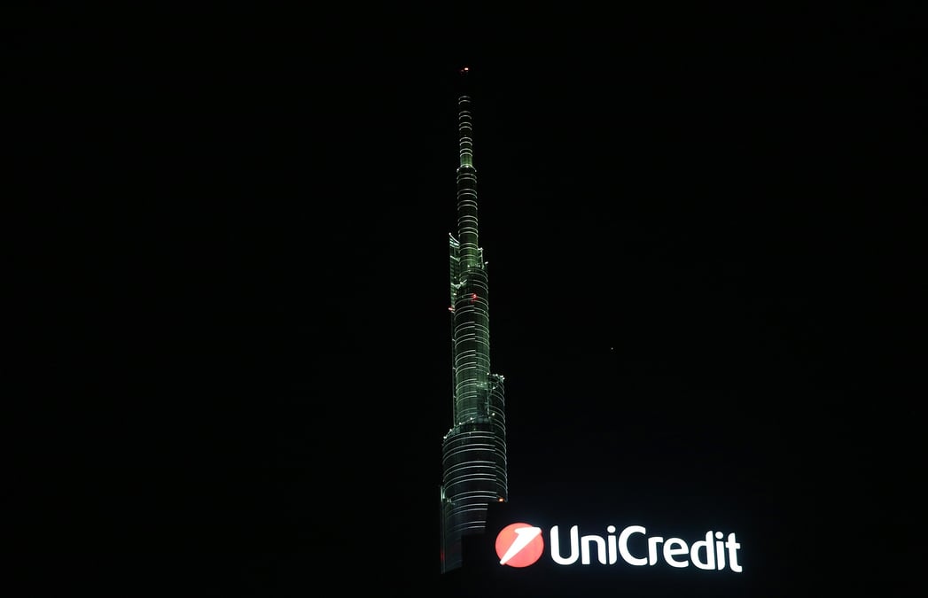 Le siege social d'unicredit, dans le centre-ville de milan