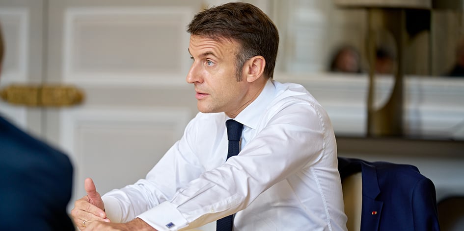 Emmanuel Macron au palais de l’Élysée, vendredi.