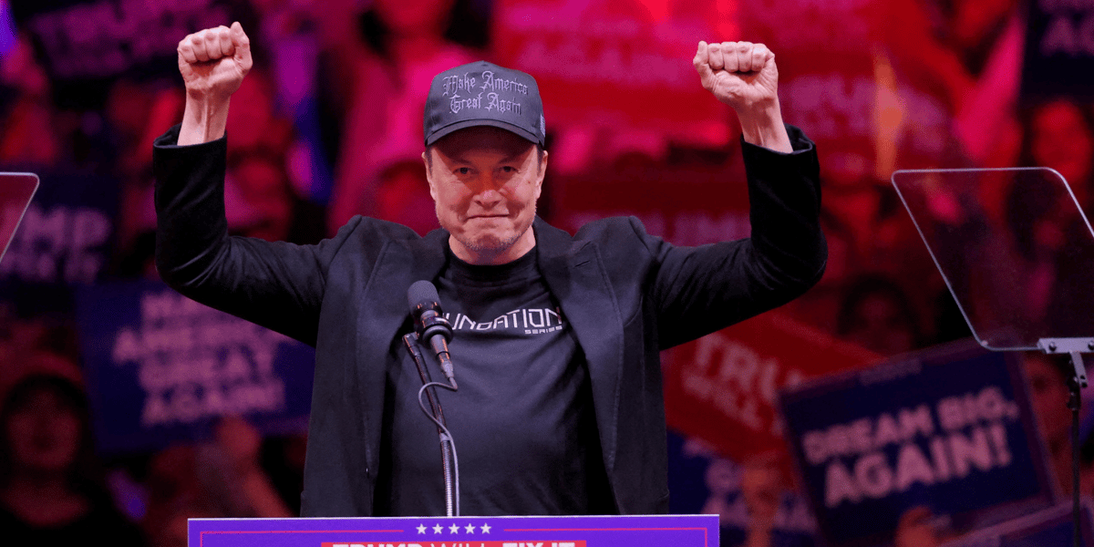 Elon Musk, lors d'un meeting de campagne de Donald Trump.