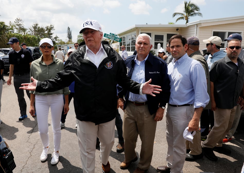 Trump en floride pour faire le point sur la reponse a irma