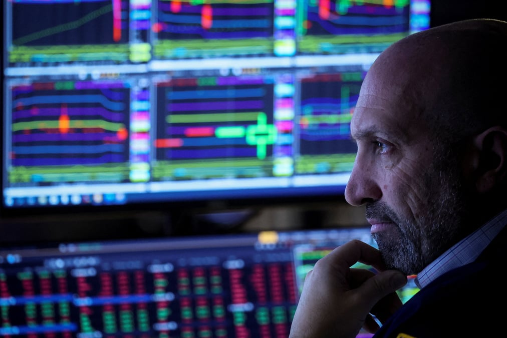 Un trader a la bourse de new york (nyse)