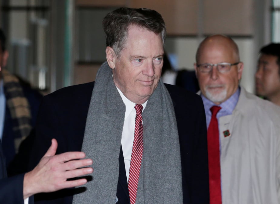 Arrivee a pekin du representant americain au commerce lighthizer