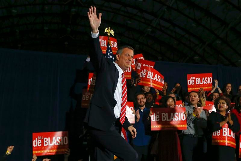 Victoire écrasante du démocrate Bill de Blasio à New York