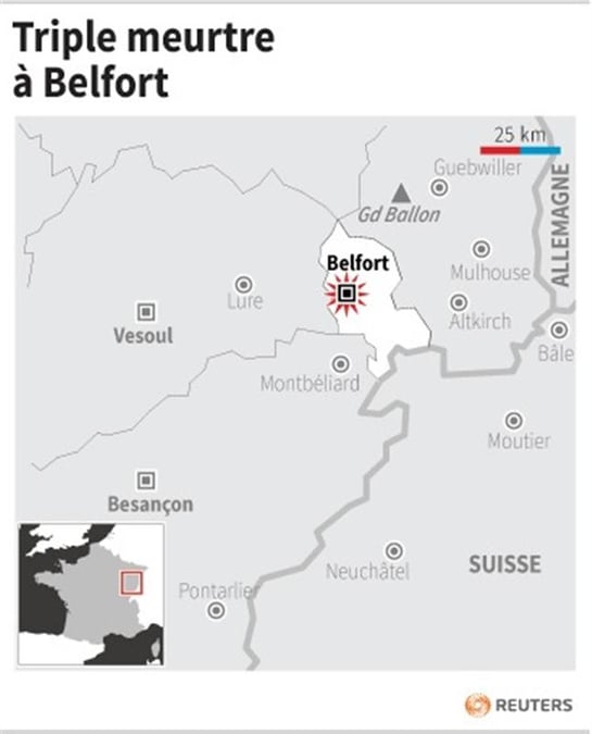 Triple meurtre à Belfort, le suspect s'est rendu