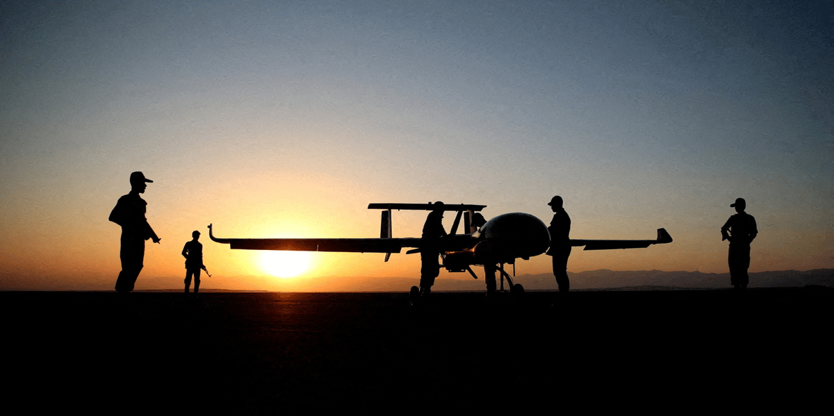 Photo d'un drone lors d'un exercice militaire en iran