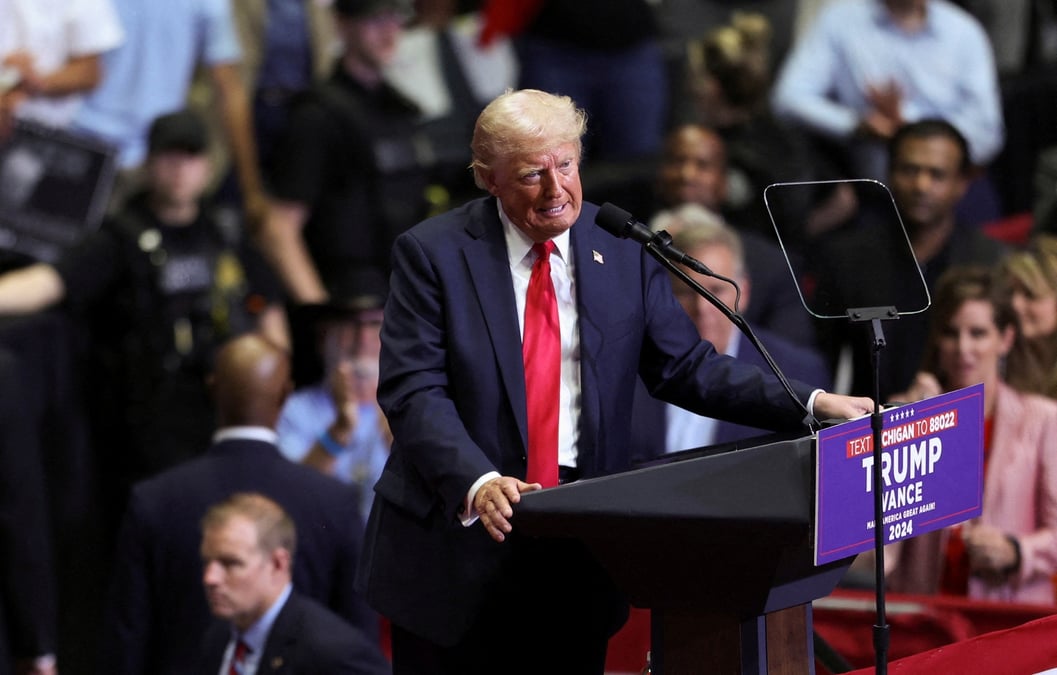 Le candidat republicain a la presidence trump a grand rapids