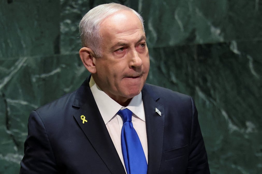 Le premier ministre israelien benjamin netanyahu au siege de l'onu a new york