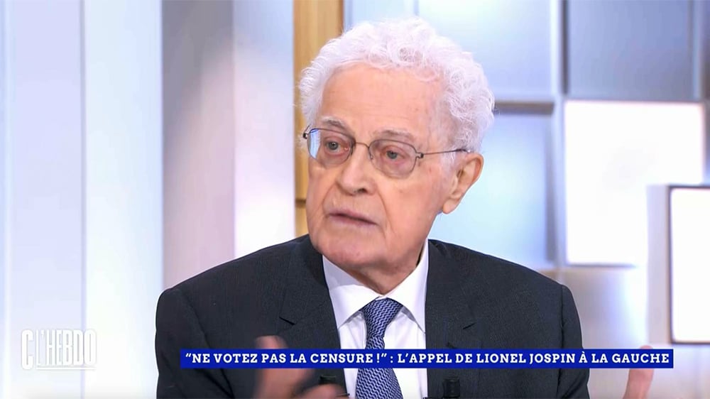 Lionel Jospin appelle les socialistes à ne pas voter la censure, dans l’émission C l’hebdo ce samedi 1er février sur France 5.