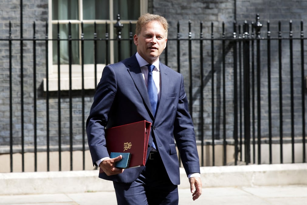 Le ministre britannique de l'energie grant shapps a downing street a londres.