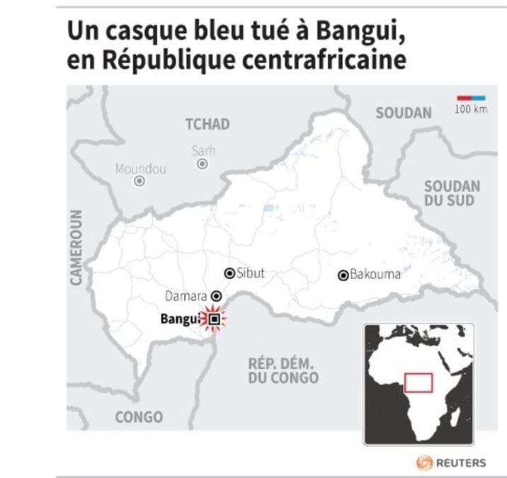 Un casque bleu tue a bangui