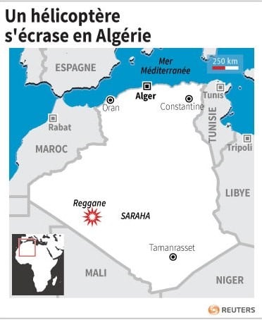 Un helicoptere s'ecrase en algerie