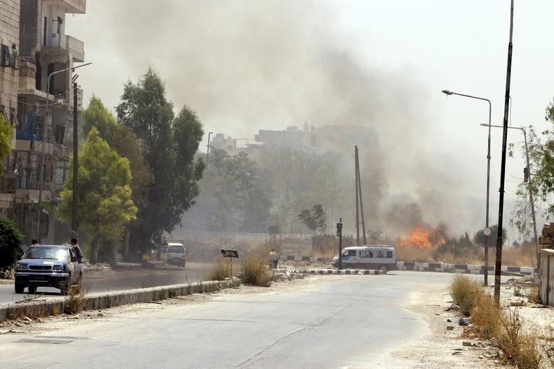 Quelque 35.000 personnes deplacees pres d'alep, en syrie, a cause des combats