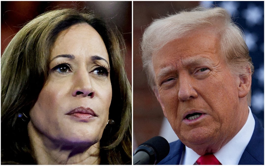 Kamala Harris et Donald Trump, candidats à la présidence des États-Unis.