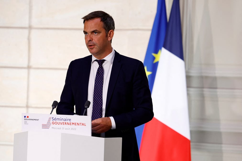 Le porte-parole du gouvernement francais, olivier veran, s'exprime lors d'un point de presse a l'elysee