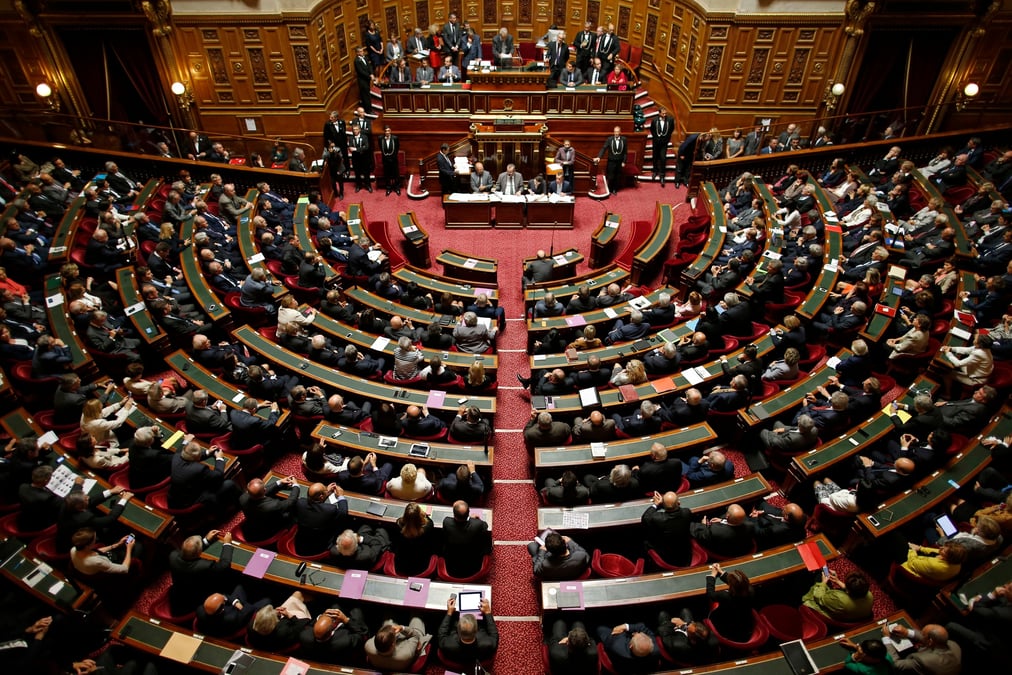 Vue sur l'hemicycle du senat