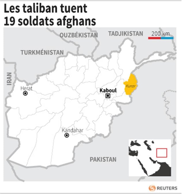 Les taliban tuent 19 soldats afghans