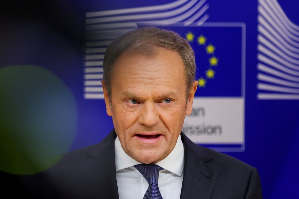 Le chef de l'opposition polonaise donald tusk