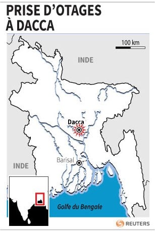 Prise d'otages dans le quartier diplomatique de la capitale du bangladesh
