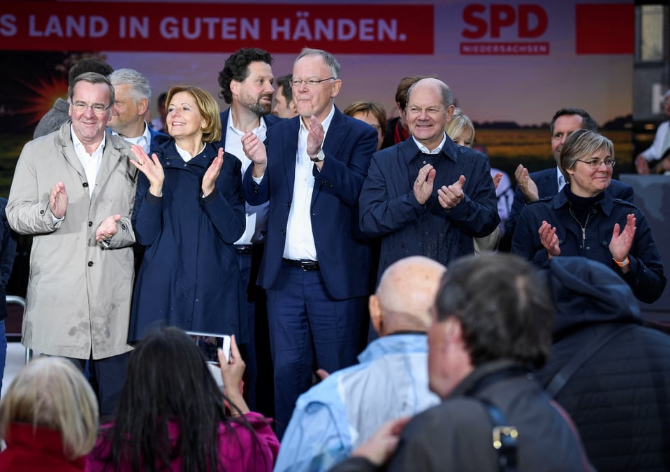 Le chancelier allemand scholz fait campagne a l'approche de l'election regionale en basse-saxe