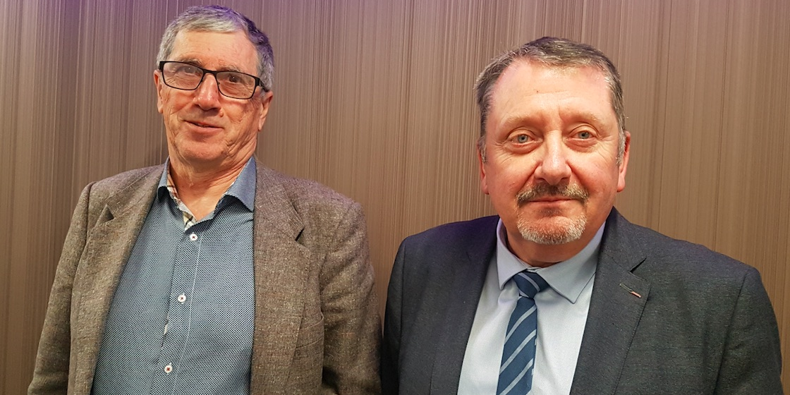 Le vice-président délégué d'Adréa Mutuelle et administrateur du GHM, Denis Philippe (à droite), accompagné par le président du Conseil d'administration du GHM, Edmond Giorgetti (à gauche) reviennent sur les conditions de la cession du GHM.