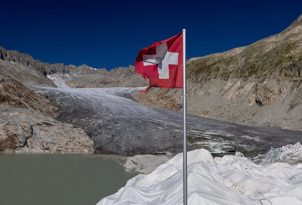 Le glacier du rhone a obergoms en suisse