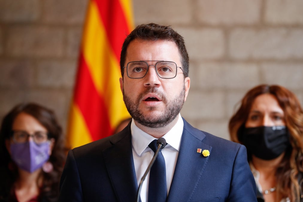 Le president sortant de catalogne, pere aragones