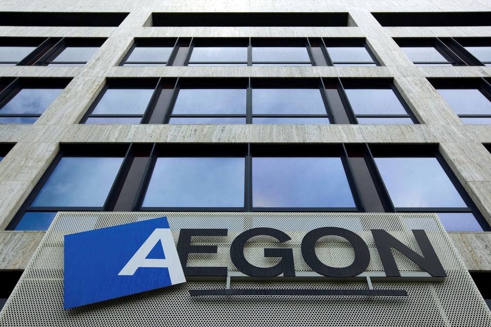 Photo d'archives du logo de aegon a la haye, aux pays-bas