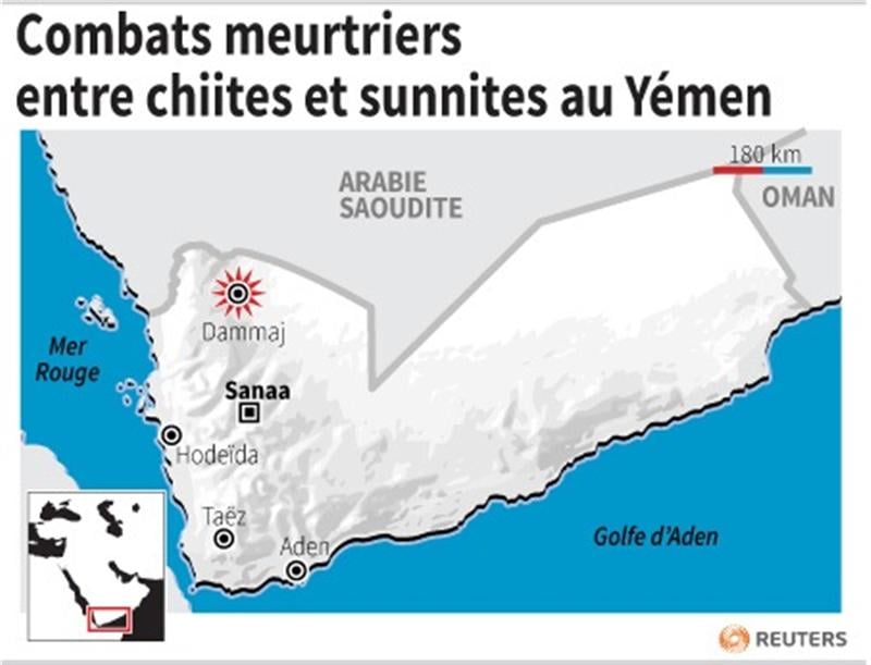 Plus de cent morts dans les combats chiites-sunnites au Yémen
