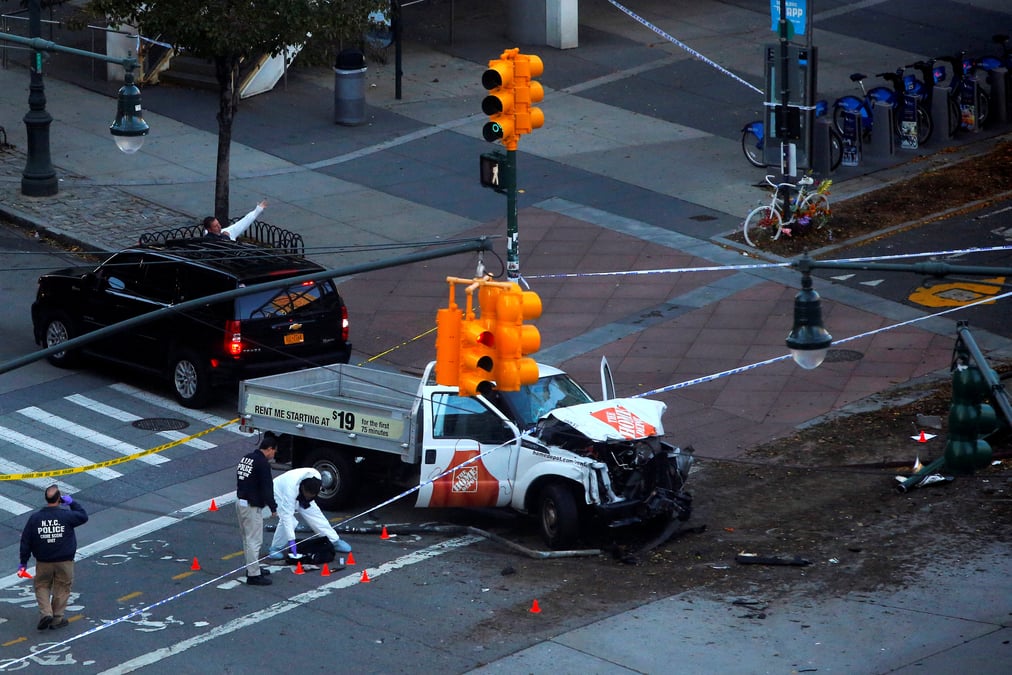 L'attaque a la camionnette belier fait 8 morts a new york, dit le maire de new york