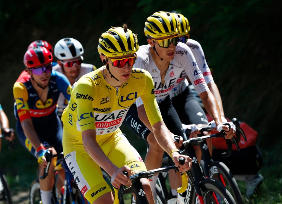 Cyclisme/tour de france: tadej pogacar de l'equipe uae team emirates