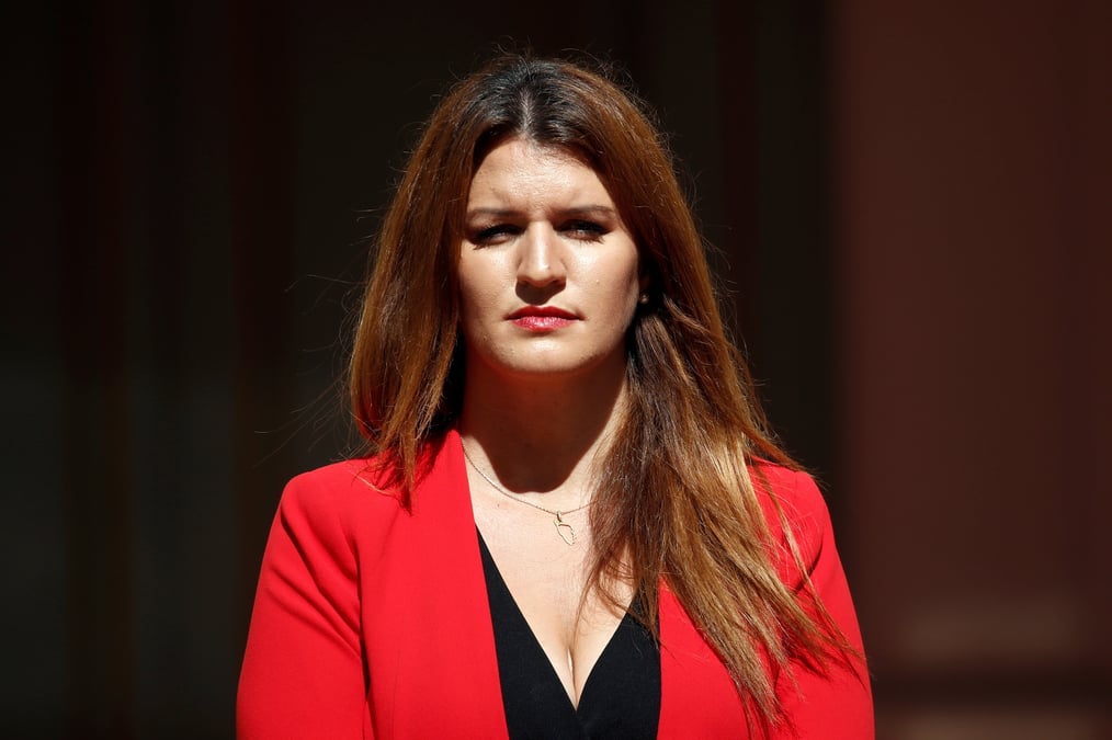 Marlene schiappa lors d'une ceremonie au ministere de l'interieur
