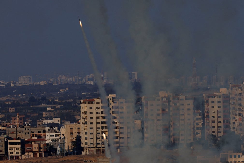 Photo d'archives des roquettes tirees depuis gaza vers israel, a gaza