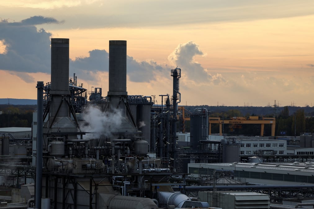 A general view of the basf chemical industry company in schwarzheide
