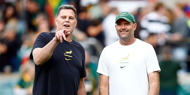 Rassie Erasmus (à gauche) et Jacques Nienaber, le 25 août.