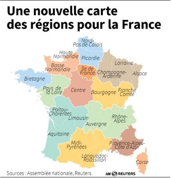 Une nouvelle carte des regions pour la france