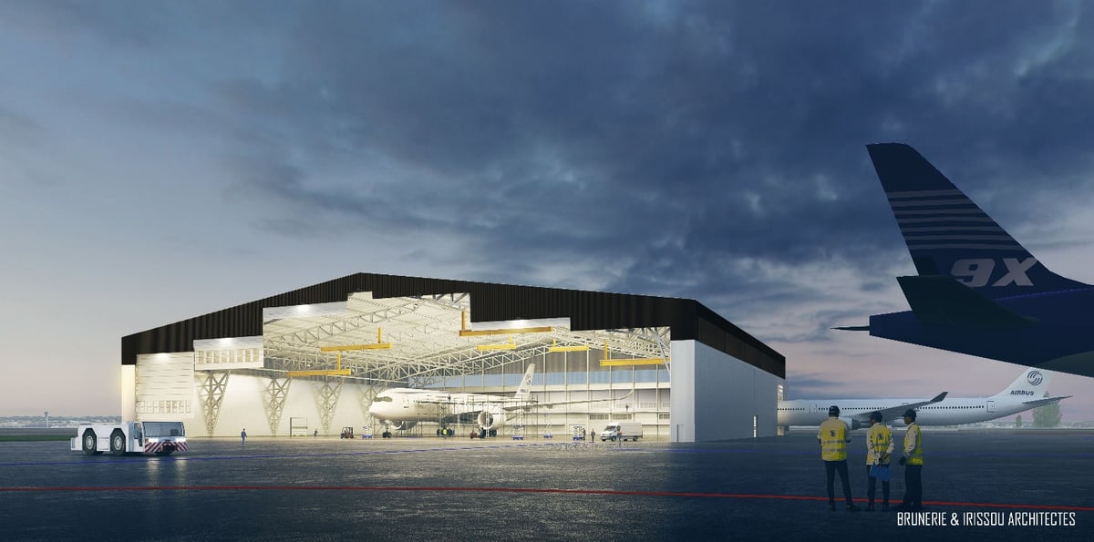 Le futur hangar de Sabena technics à Bordeaux pourra aussi prendre simultanément trois Airbus A400M.