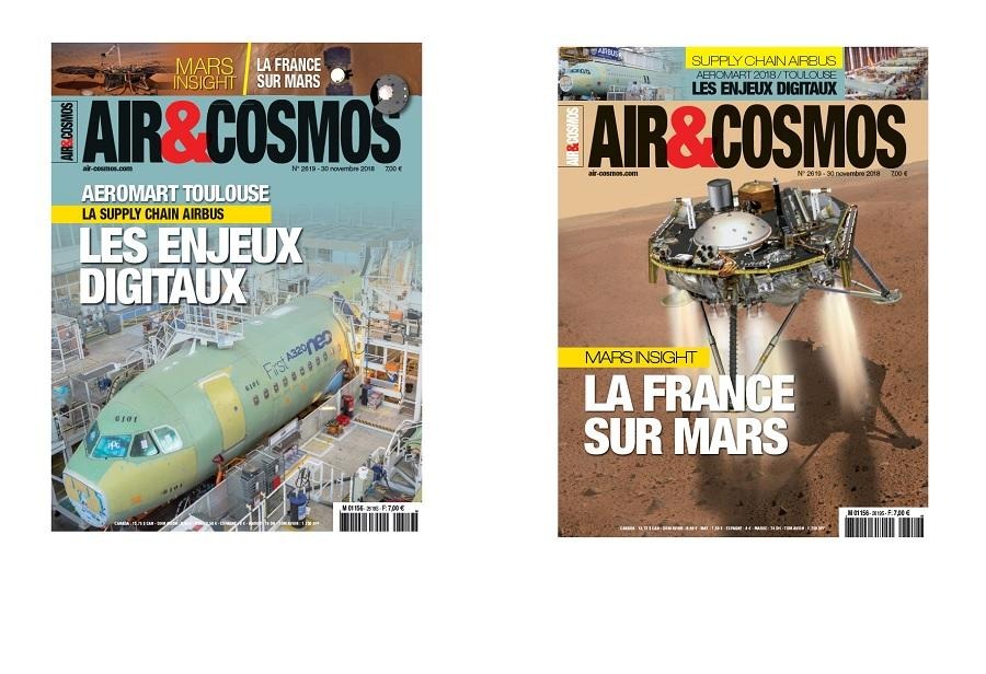 Cette semaine, la Une Mars InSight pour les kiosques - collector ! et la Une supply chain Airbus pour nos abonnés
