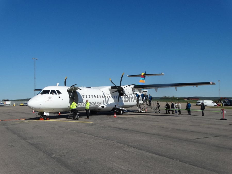 Le "Perfect Flight" sur le tarmac de l'aéroport de Halmstad
