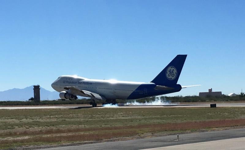 Le Boeing 747-100 d'essais en vol moteurs de General Electric est désormais visible au musée de l'air et de l'espace de Pima, à Tucson dans l'Arizona, aux Etats-Unis.