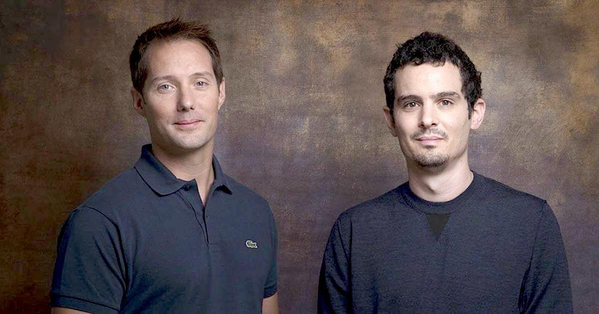 T. Pesquet (à gauche), héros du documentaire "16 levers de Soleil" et D. Chazelle, réalisateur de "First Man"