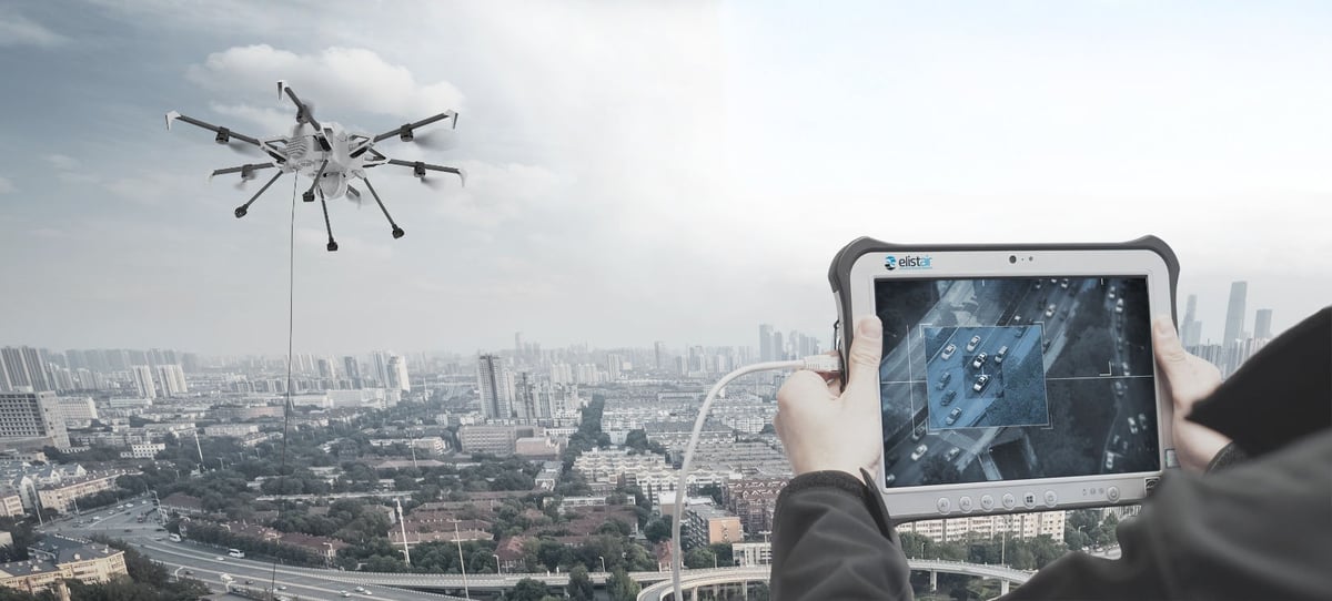 Le drone filaire Orion faisait partie du dispositif de sécurité de la Ryder Cup.