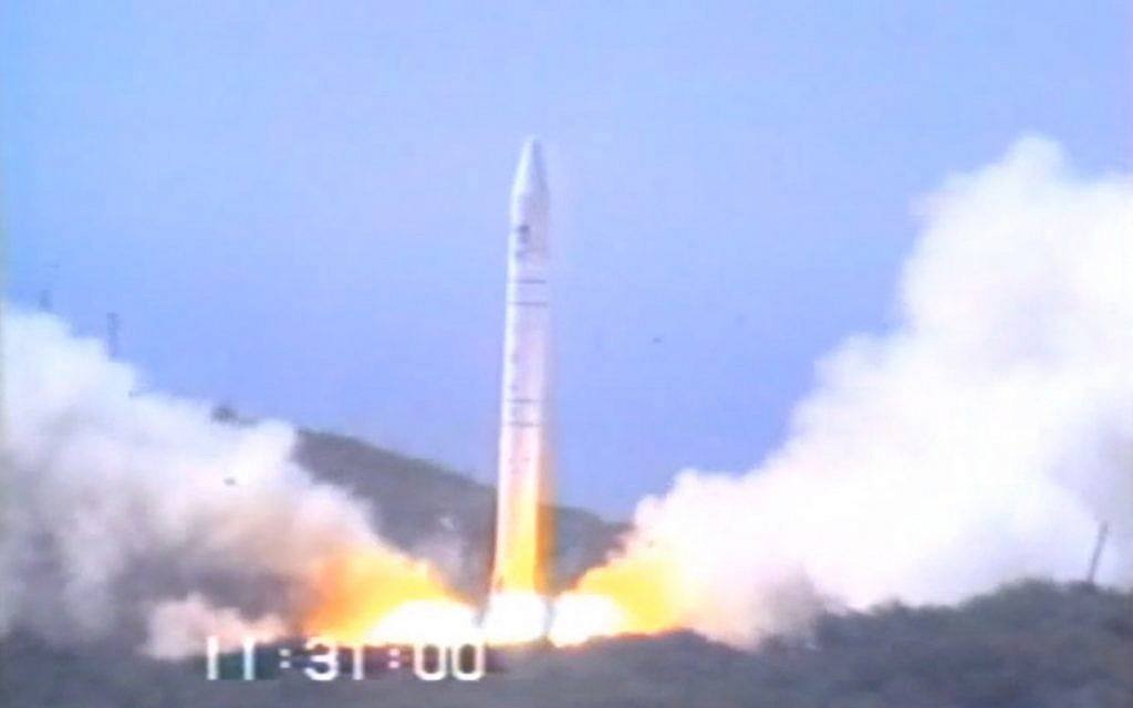 Capture d'écran de la vidéo du lancement d'Ofeq 1, révélée pour la première fois le 17 septembre 2018
